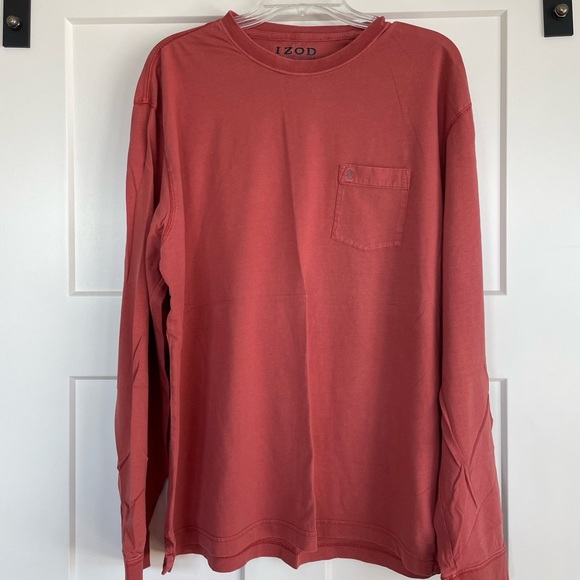 Izod Mens XL Casual Long Sleeve Pocket Tee - Picture 2 of 5